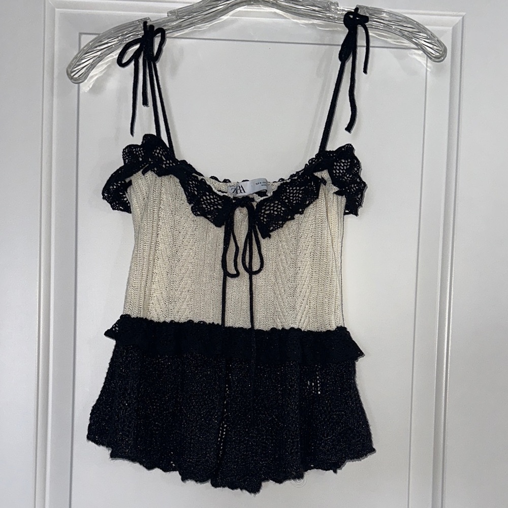 Zara Two-Tone Lace Trim Camisole
